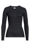 AKRIS RIB SILK & COTTON CREWNECK SWEATER