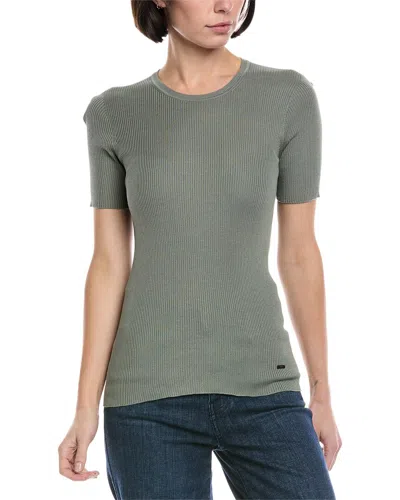 Akris Rib Silk-blend Top In Green