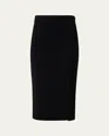 Akris Ribbed Cashmere Midi Tube Skirt In Black