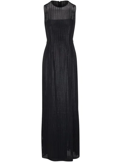 Akris Ribbed Sleeveless Dress In Schwarz