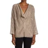 Akris Roman Numeral Cowl Neck Blouse