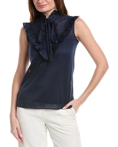 Akris Ruffle Blouse In Blue