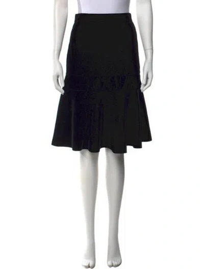 Pre-owned Akris Ruffle Embellishment Knee-length Skirt W/ Tags In Black