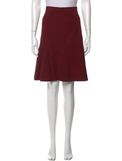 Pre-owned Akris Ruffle Embellishment Midi Length Skirt In Red