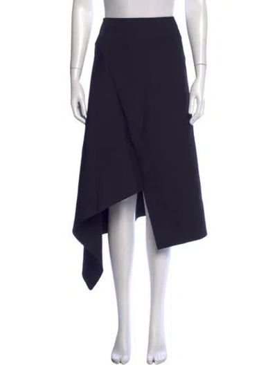 Pre-owned Akris Ruffle Embellishment Midi Length Skirt W/ Tags In Blue