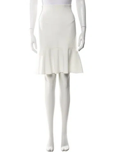Pre-owned Akris Ruffle Embellishment Mini Skirt In White