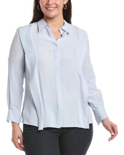 Akris Ruffle Silk Top In White