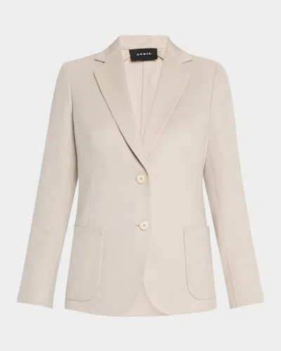 Akris Saigon Single-breasted Linen-silk Jacket In Greige