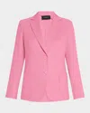 Akris Saigon Single-breasted Linen-silk Jacket In Pink