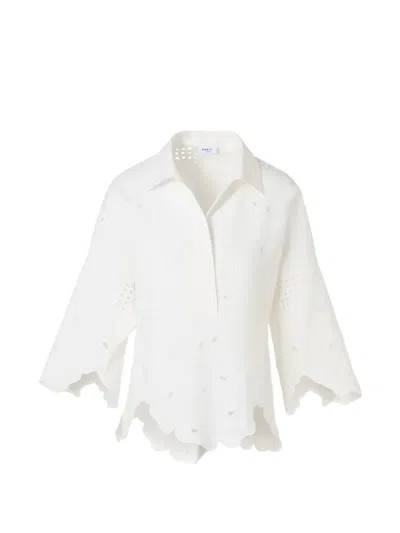 Akris Scalloped Broderie-anglaise Blouse In White