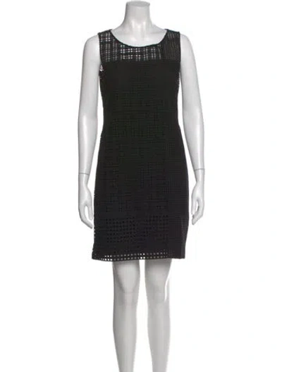 Pre-owned Akris Scoop Neck Mini Dress In Black