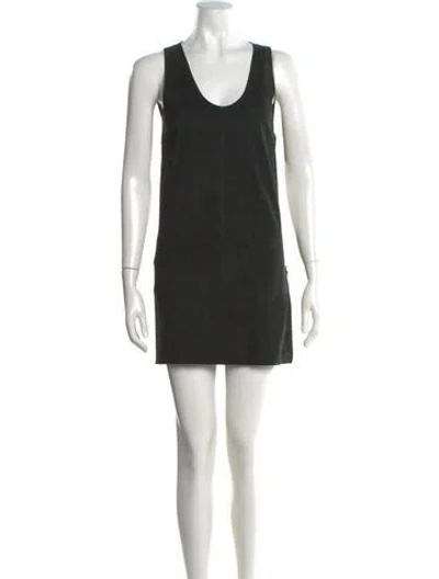 Pre-owned Akris Scoop Neck Mini Dress In Black