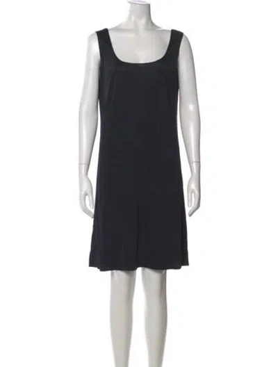 Pre-owned Akris Scoop Neck Mini Dress In Black