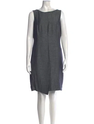 Pre-owned Akris Scoop Neck Mini Dress In Blue