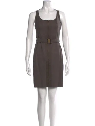 Pre-owned Akris Scoop Neck Mini Dress W/ Tags In Gray