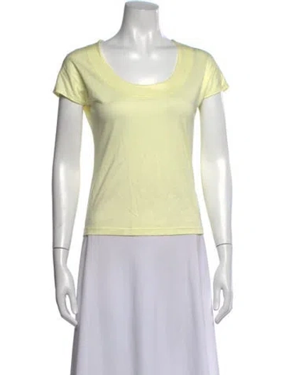 Pre-owned Akris Scoop Neck Short Sleeve T-shirt In Green