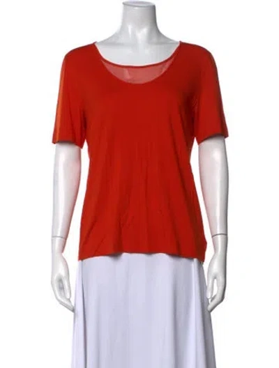 Pre-owned Akris Scoop Neck Short Sleeve T-shirt In Orange