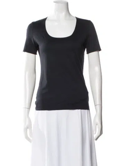 Pre-owned Akris Scoop Neck Short Sleeve T-shirt In White