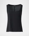 Akris Scoop-neck Silk Georgette Tank Top In Black