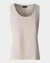 Akris Scoop-neck Silk Georgette Tank Top In Greige