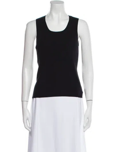 Pre-owned Akris Scoop Neck Sleeveless Top In Black