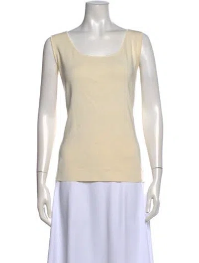 Pre-owned Akris Scoop Neck Sleeveless Top In Neutral