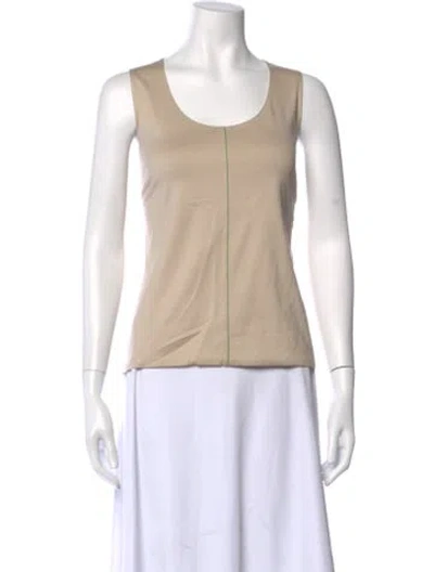 Pre-owned Akris Scoop Neck Sleeveless Top In Neutral
