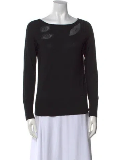 Pre-owned Akris Scoop Neck Sweater In Black