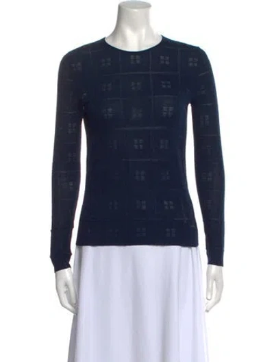 Pre-owned Akris Scoop Neck Sweater In Blue