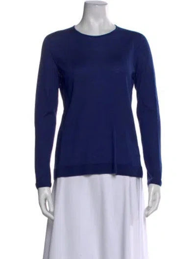 Pre-owned Akris Scoop Neck Sweater In Blue