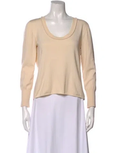 Pre-owned Akris Scoop Neck Sweater In Neutral