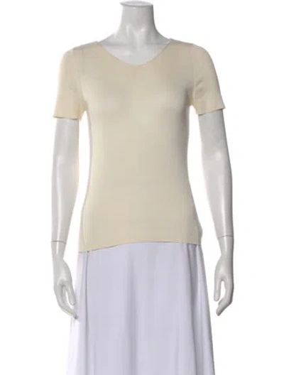 Pre-owned Akris Scoop Neck Sweater In Neutral