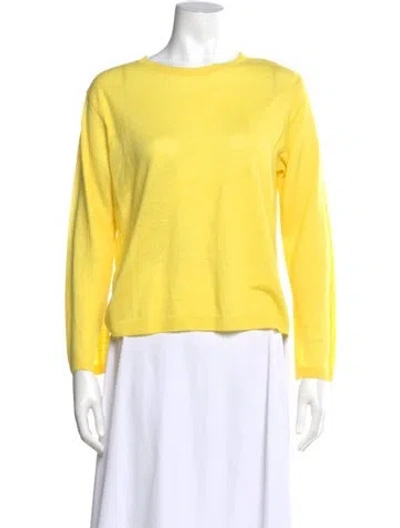 Pre-owned Akris Scoop Neck Sweater In Yellow