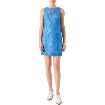 Akris Sea Fan Lace Sheath Dress In Blue