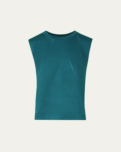 Akris Sea Island Cotton Tank Top In Blue