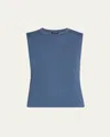 Akris Sea Island Cotton Tank Top In Blue