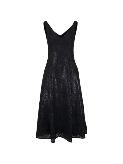 Akris Seafan Midi Dress In Black