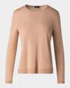 Akris Seamless Cashmere-silk Crewneck Sweater In Cuoio