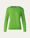 Akris Seamless Cashmere-silk Crewneck Sweater In Grass Green