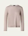Akris Seamless Cashmere-silk Crewneck Sweater In Greige