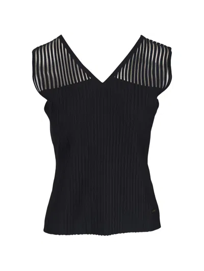 Akris Semi-sheer Top In Black