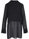 Akris Double Layer Silk Crepe Georgette Tunic Blouse In Schwarz