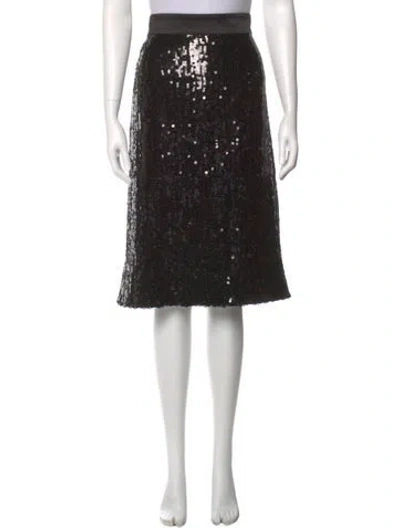 Pre-owned Akris Sequin Embellishments Knee-length Skirt In Black