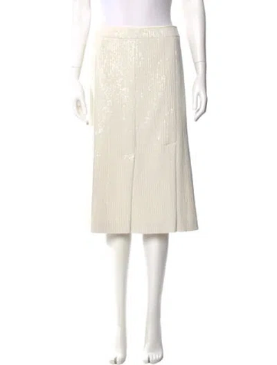 Pre-owned Akris Sequin Embellishments Knee-length Skirt In Neutral