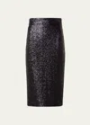 Akris Sequin Jersey Pencil Skirt In Black
