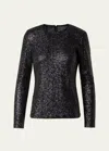 Akris Sequin Jersey Top In Black