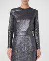 Akris Sequin Jersey Top In Charcoal