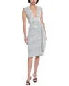 Akris Sequin Midi Dress In Gray
