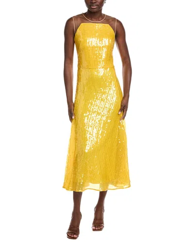 Akris Sequin Midi Dress In Yellow