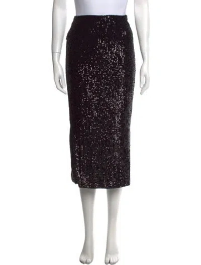 Pre-owned Akris Sequin Midi Length Skirt In Black